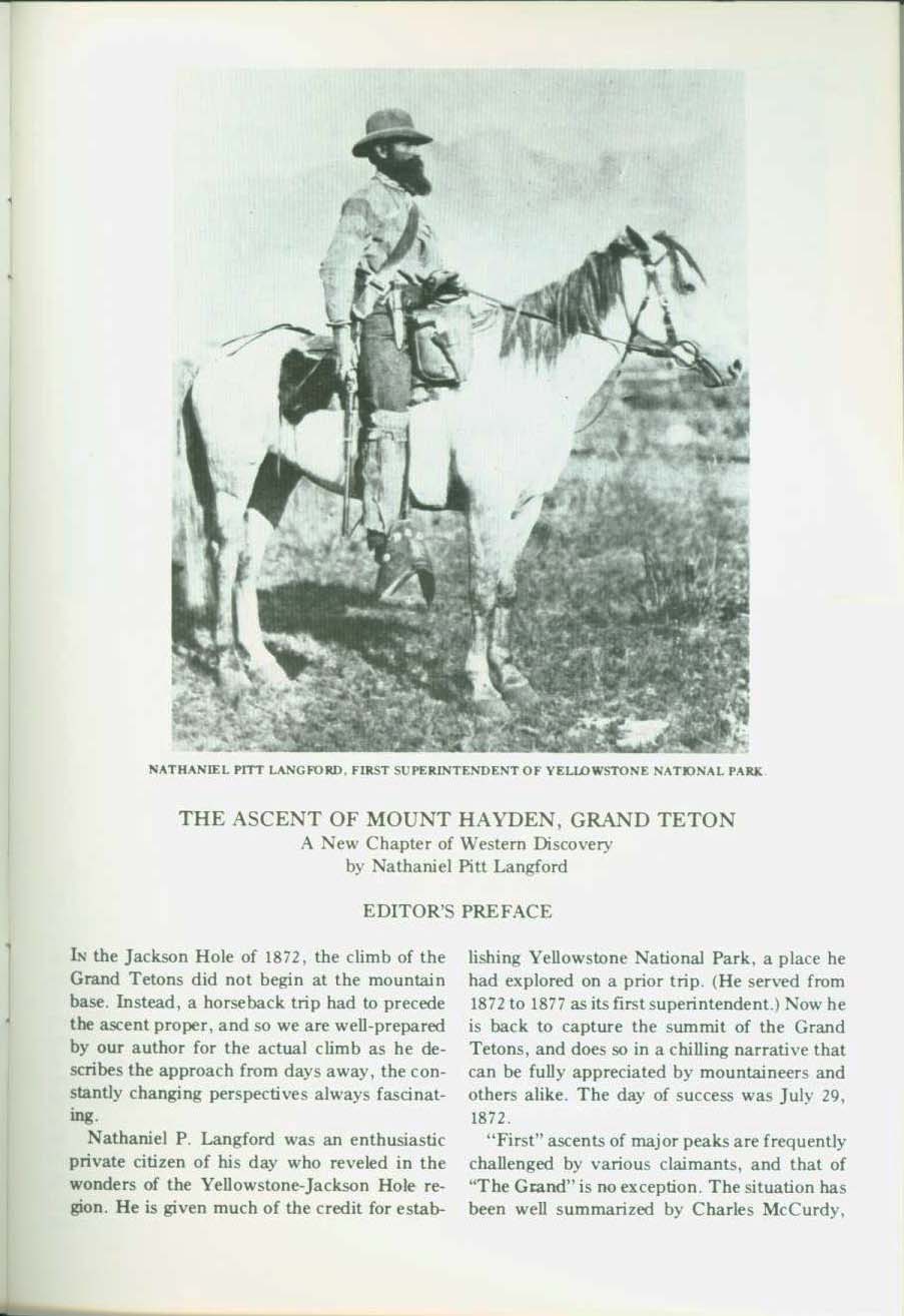 THE ASCENT OF MOUNT HAYDEN, GRAND TETON, 1872: a new chapter of Western discovery. vist0066a